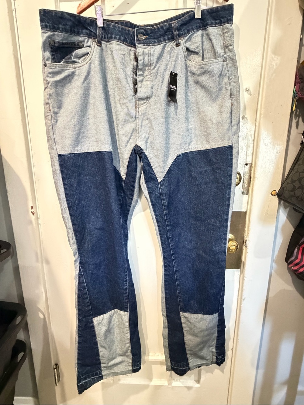 BoohooMAN Dark Blue Denim Jeans with Contrast Stitching